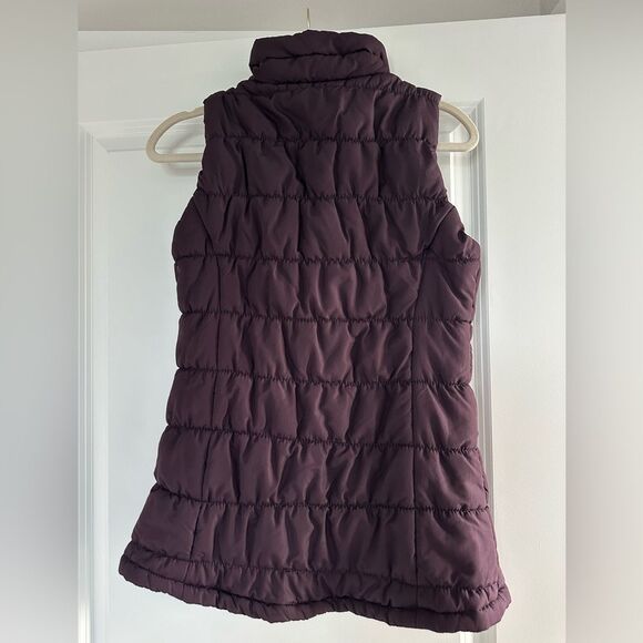 Workshop Republic Eggplant Puffer Vest Asymmetrical Gold Zipper Large - Picture 3 of 6